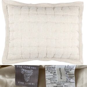 PINE CONE HILL By Annie Selke Standard Linen Puff‎  Sham In Natural Pillowcase 1